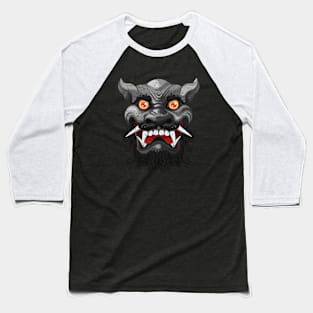 Happy Lion (Black) Baseball T-Shirt